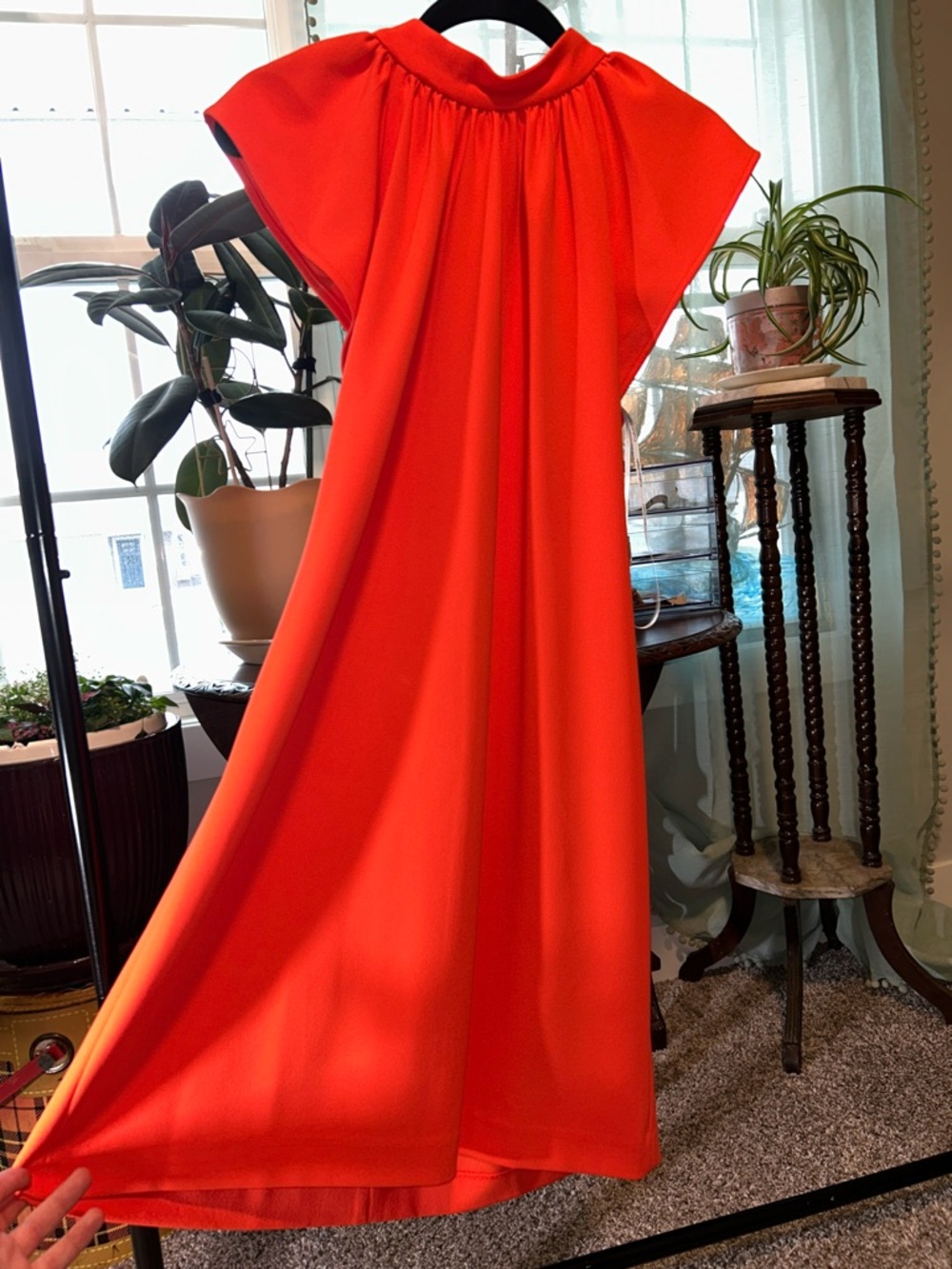 Calvin Klein Bright Orange High-Neck Dress